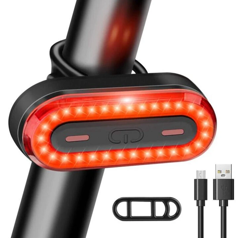 

LED Rear Bike Light 6 Lighting Modes USB Rechargeable Bicycle Light Flashlight 400Mah Battery Waterproof Protection