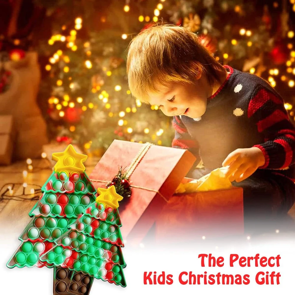 Рождественская силиконовая игрушка для снятия стресса малышей чулок елок