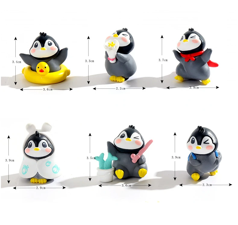 Миниатюрные Мини фигурки животных, зимние мини-фигурки пингвина, сказочные сады, бонсай, кукольный домик, украшения для сада, уличное украшение, 6 шт./набор кукольный домик быстрой сборки автозаправка