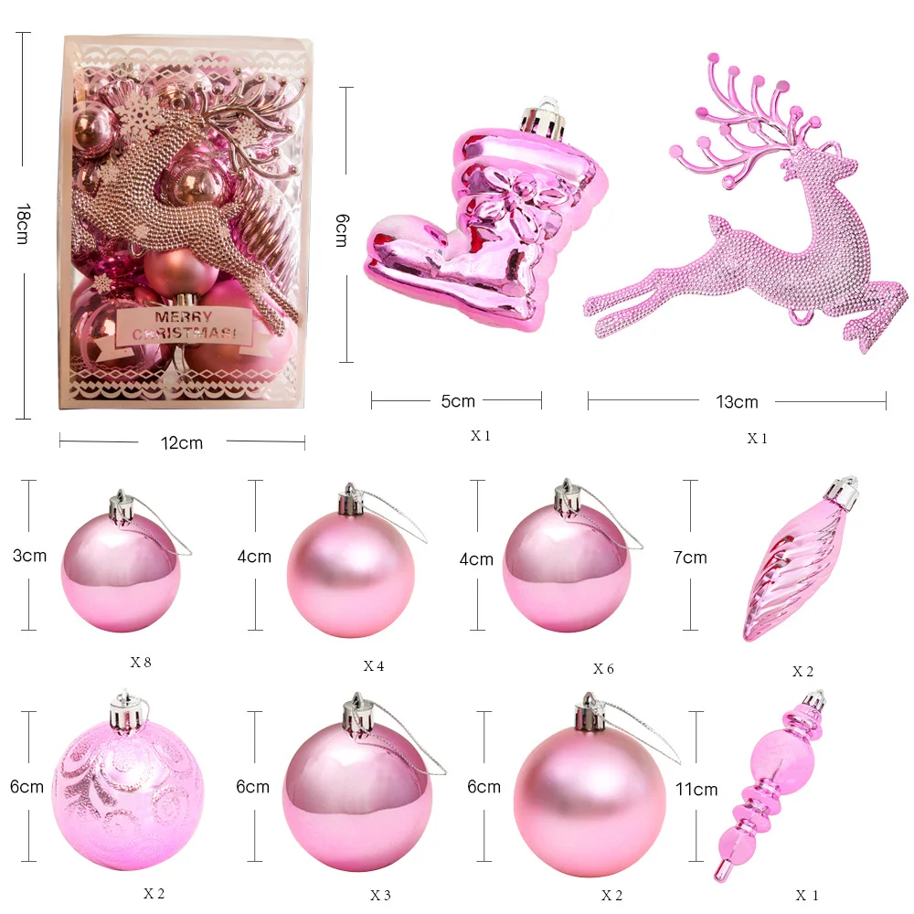

30pcs/Set Christmas Decoration Painted Hanging Balls Colorful Christmas Tree Hanging Ornaments Home Party Christmas Decorations