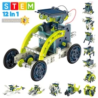 Science Toys 12 In 1 Creative Educational Solar Powered Robot Toy Learning Kit Building Blocks Toys For 7-10 Years Old Boys