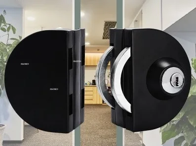 

Matt Black Stainless Steel Entry Gate 10-12mm Glass Door Lock Locks W Key Glass door latch