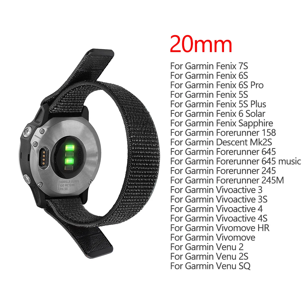 Ремешок нейлоновый для наручных часов Garmin Fenix 7X 6X Pro 7 7S 6 6S 5X 55S Plus/CAME 2 Plus
