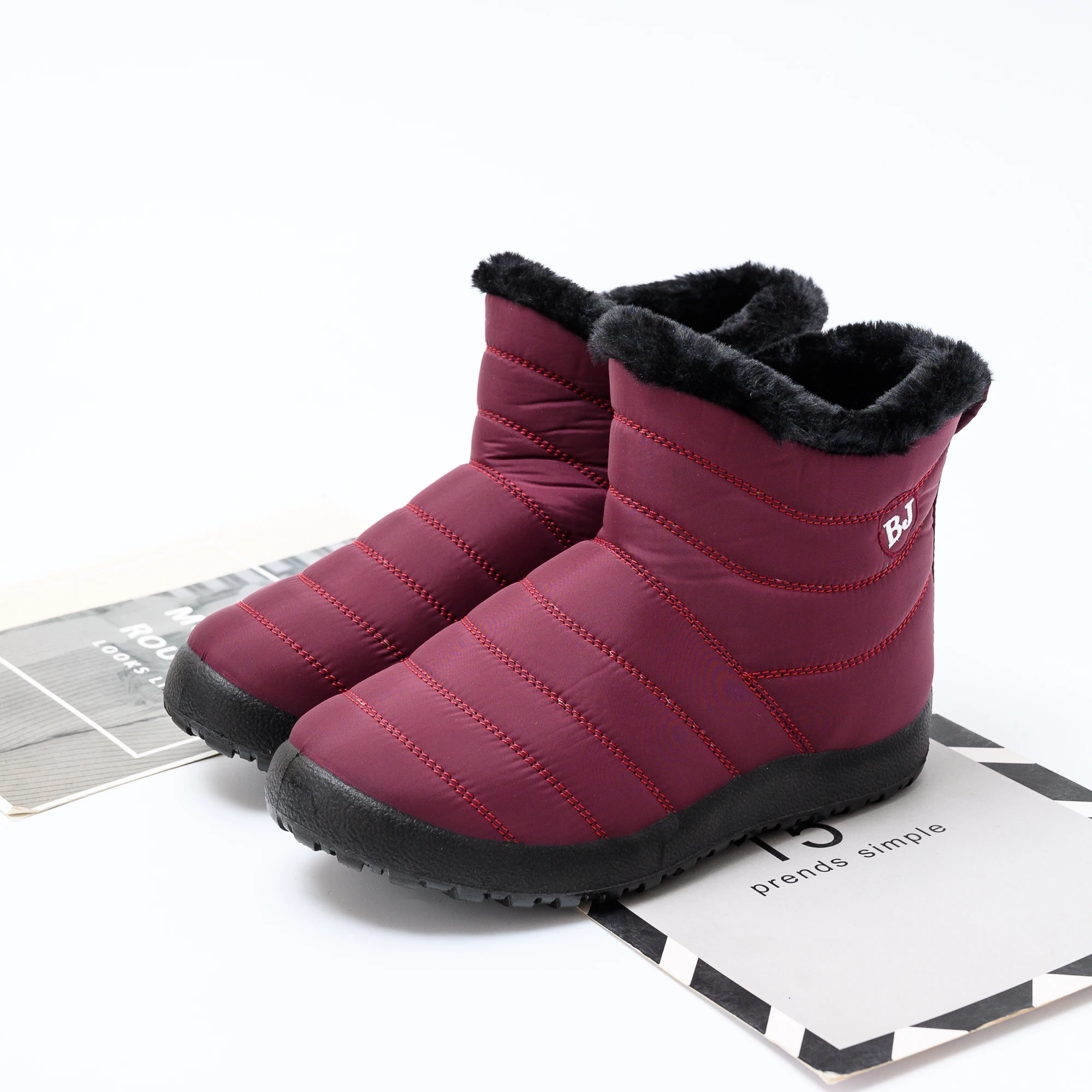 

Женские ботинки, плюшевые утолщенные водонепроницаемые ботильоны, теплые женские зимние ботинки, повседневные женские ботинки