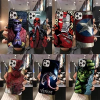 marvel hero iron man deadpool venom spiderman phone case for iphone 13 12 11 pro mini xs max 8 7 plus x se 2020 xr cover