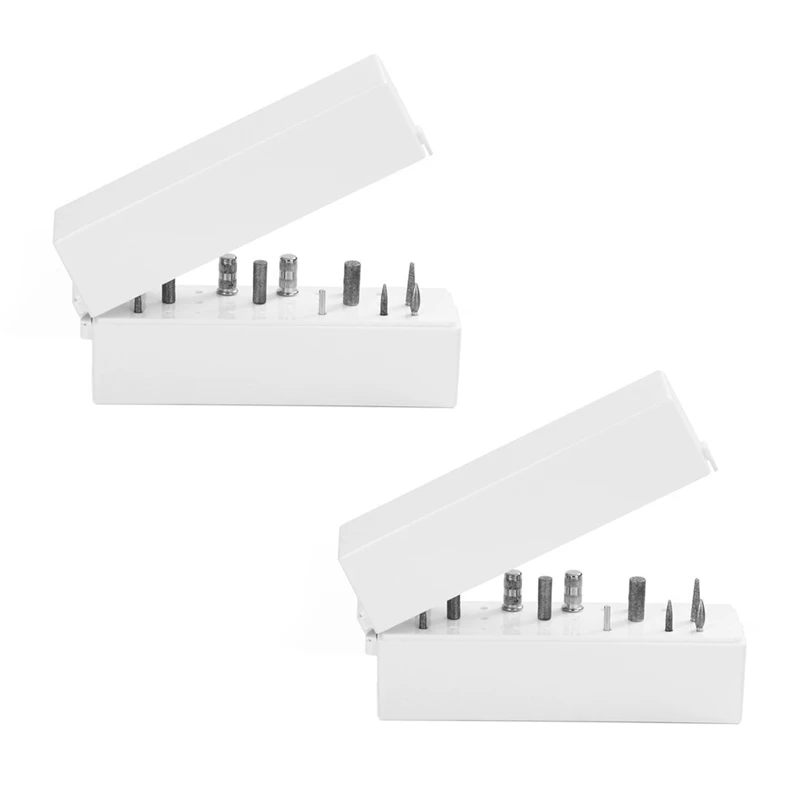 

2X Nail Drill Bits Holder Dustproof Stand Displayer Organizer Container 30 Holes Manicure Tools Acrylic Cover Case