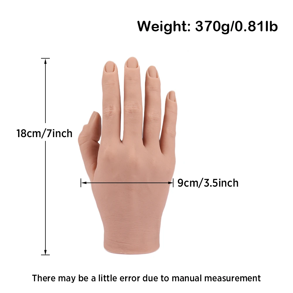 Nails Art Training Hand Practice Hand for Manicure Training  Acrylic Nails Silicone Fake Hand with Flexible  Fingers Whosale enlarge