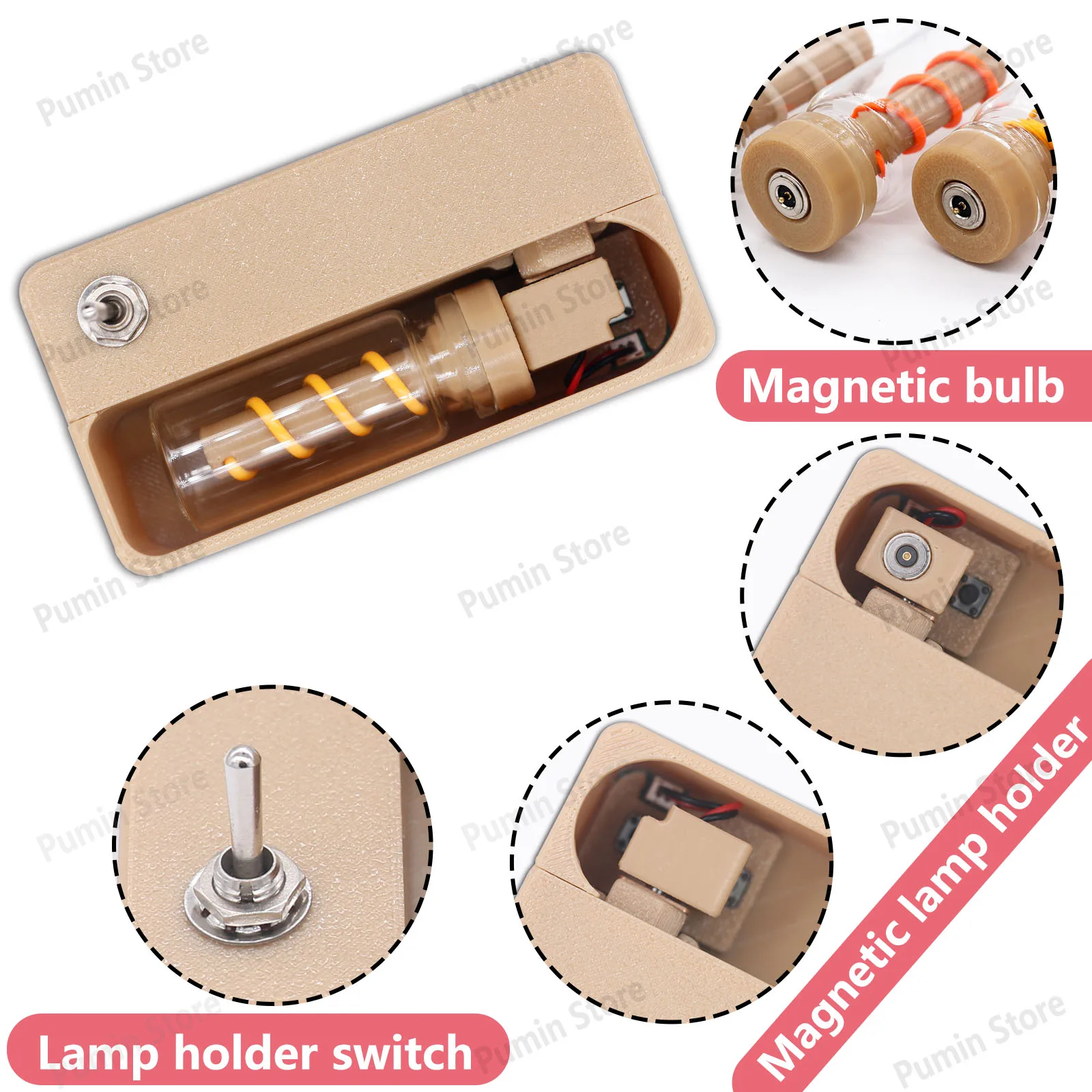 źniana lampka nocna LED Flip Magnetyczna elastyczna żarówka DC5V 1000mA oprawka do lampy 2200K Biały Czerwony Zielony Niebieski Różowy DIY