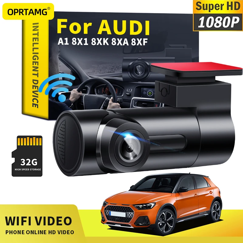 

OPRTAMG Car Dashcam Car DVR MSC 1080P HD Camera WiFi dash cam draadloos For Audi A1 8X1 8XK 8XA 8XF 1994 1995-2020 2021 2022