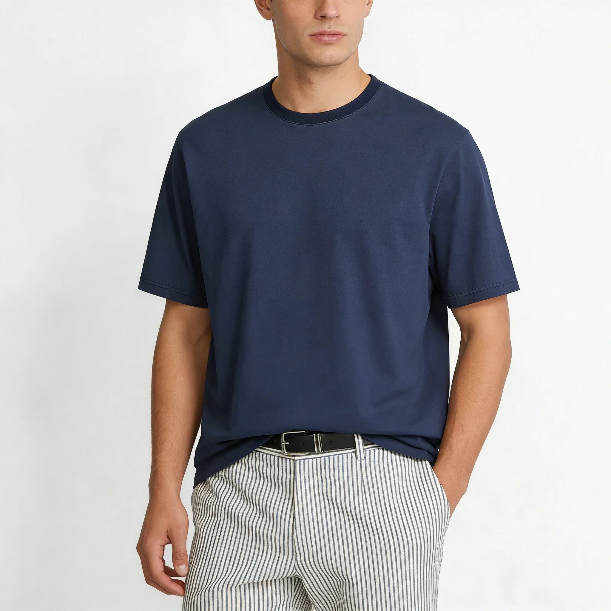 Фото Женская одежда Polo, мужские футболки, топы для женщин, вышитые футболки с круглым вырезом, универсальные повседневные рубашки в стиле кэжуал для пар. №4