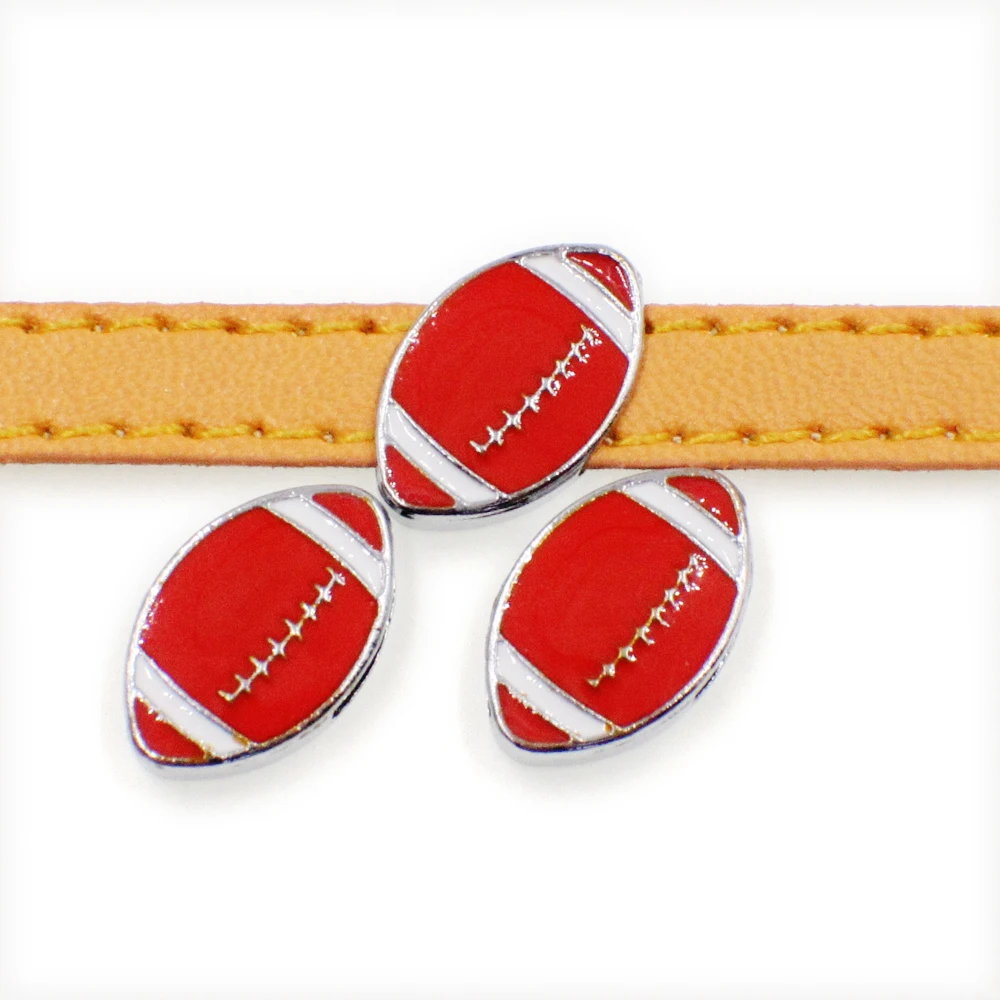 

Wholesale 8mm Rughy / American football slide charm 100pcs/lot fit 8mm fashion wristband bracelet