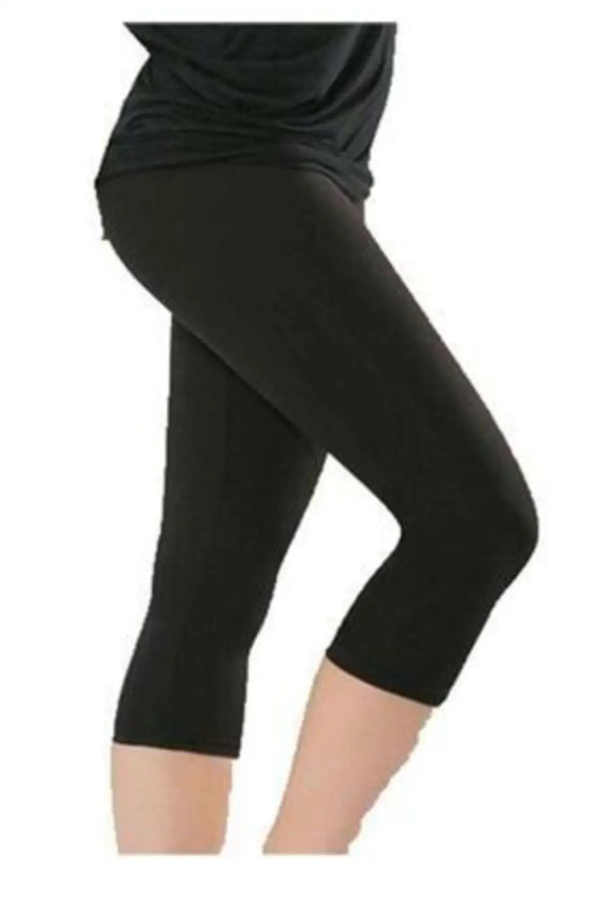 

Women's Leggings Yoga Pants Black Plain Patterned High Waist Knee Length Capri Leggings 2022 Top Summer Leggings