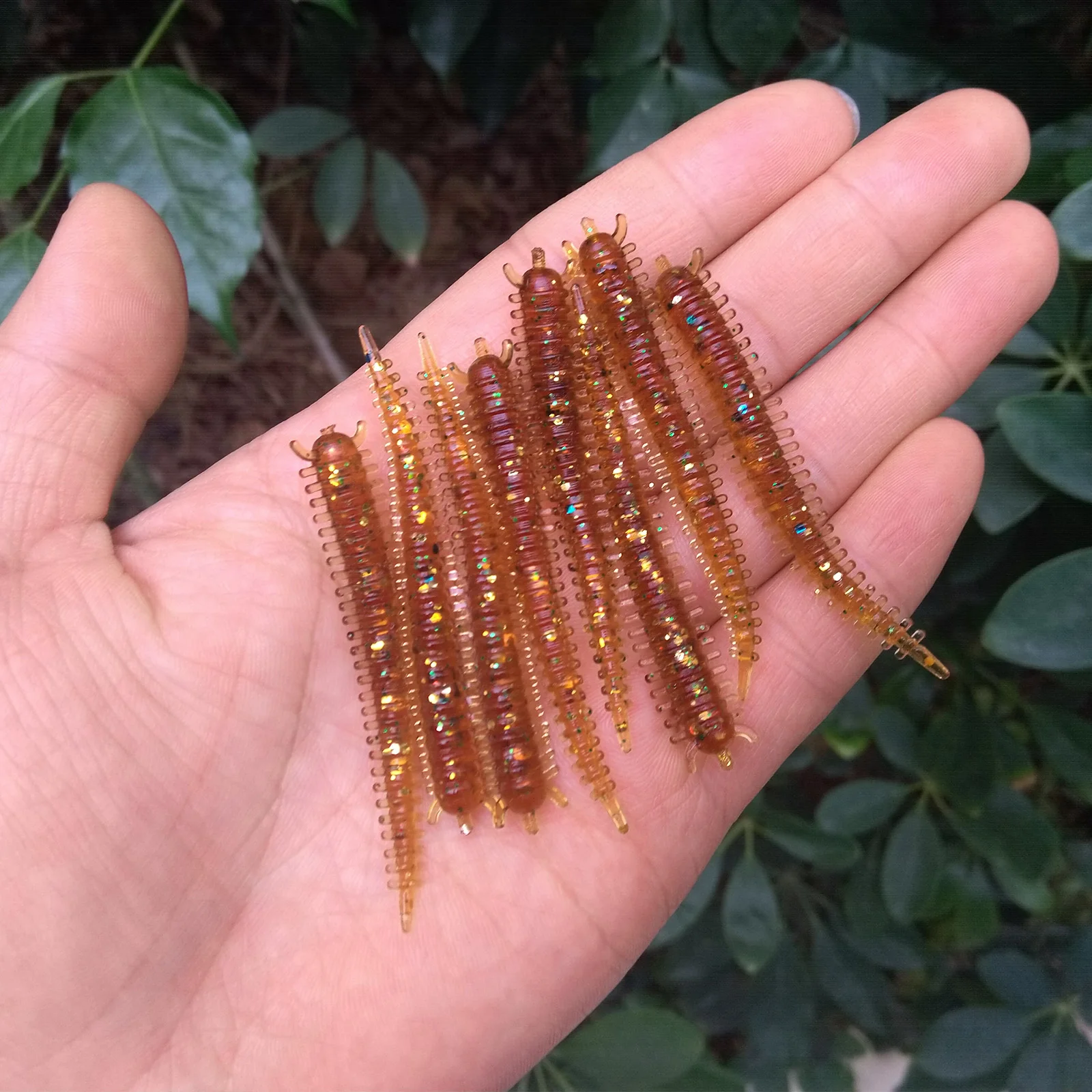 

50pcs Sandworm Fishing Soft Plastic Worm Lures 60mm Silicone Bait Swimbait Freshwater Saltwater Perch Bass Trout Catfish Carp