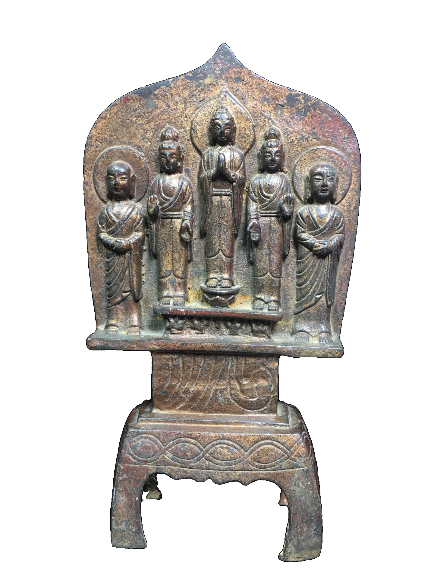 

LAOJUNLU Tibetan Buddhism Five Ancestors Bronze Northern Wei Buddha Statue Chinese Traditional Style Antiques Fine Art Gifts