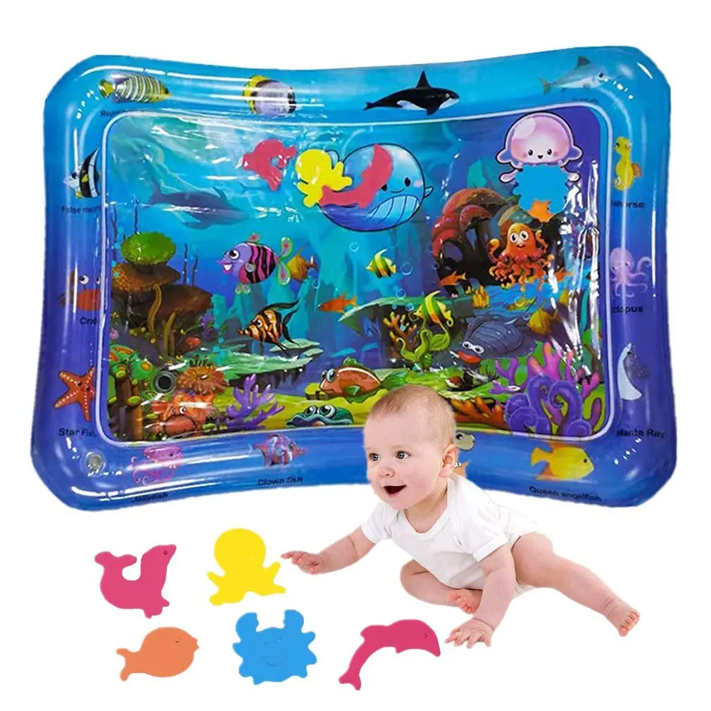 Cartoon Kids Water Play Mat Ocean World Inflatable Thicken PVC Pad Infant Gym Playmat Toys Summer Pool Beach Playing Game Toys