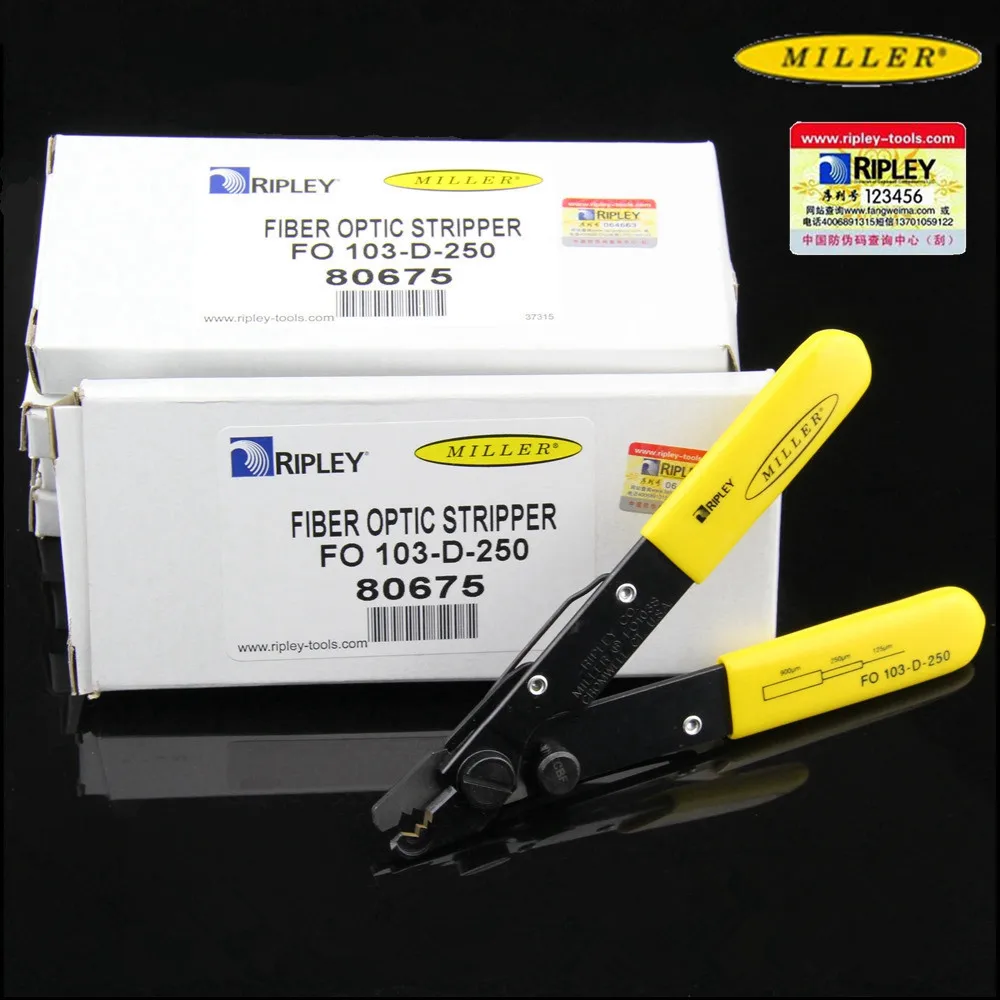 Original Imported Miller Fiber Optic Stripper FO103-T-250-J  FO103-D-250   Three Holes Fiber Stripping Pliers