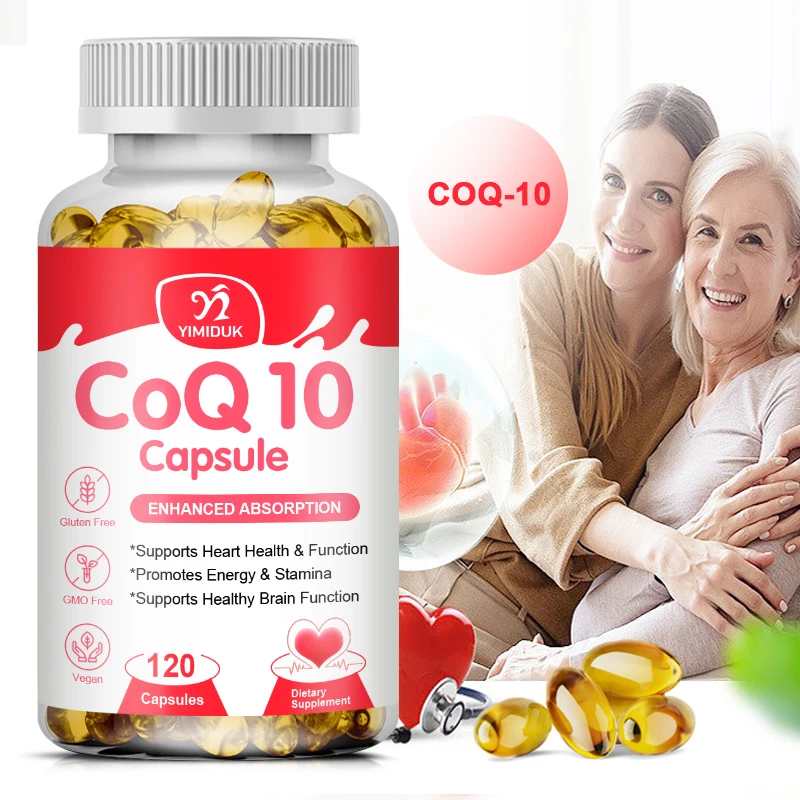 Organic Ultra High Absorption Coq10 Capsules Coenzyme Q10 Promotes Cardiovascular&Heart Health Antioxidant Supplement