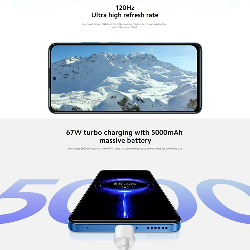 Xiaomi Redmi Note 12 Pro 4G, NFC, Snapdragon® 732G, octa-core processor, 128GB/256GB, 6.67