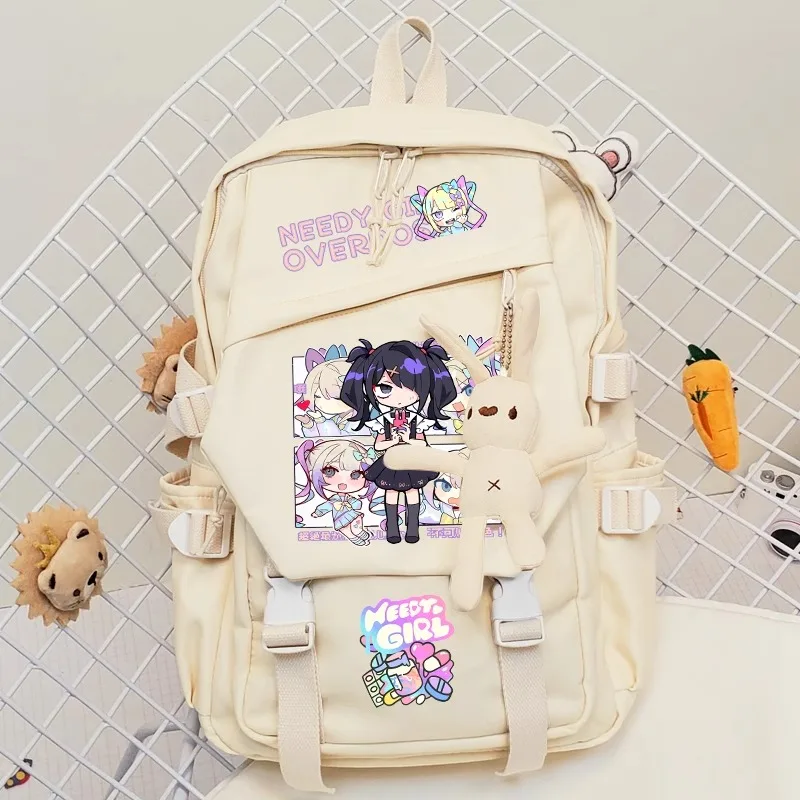 Рюкзак с подвеской для девочек мультяшный вместительный школьный ранец на плечо