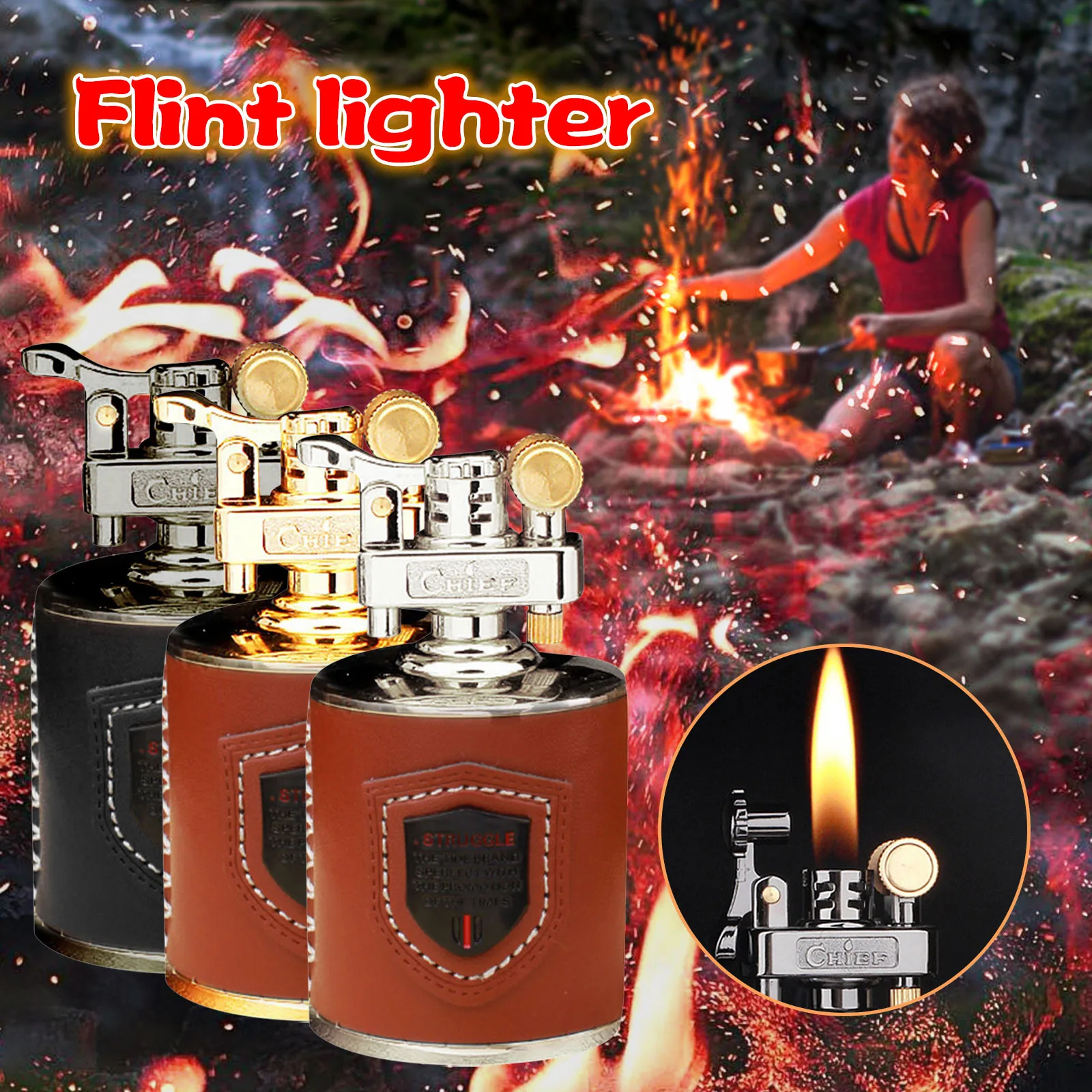 

Creative Retro Lighter Metal Creative Lighter Valentine's Day Gift Charger Organizer Bag Accessories Bag Pouch