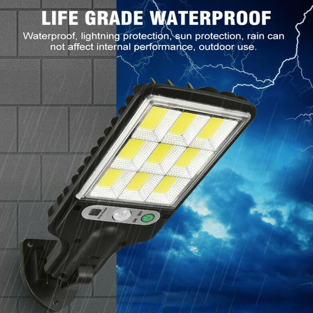 

3 Mode Lighting COB Solar Induction Wall Lamp Outdoor Garden Waterproof Courtyard Path Spotlight with Remote Control