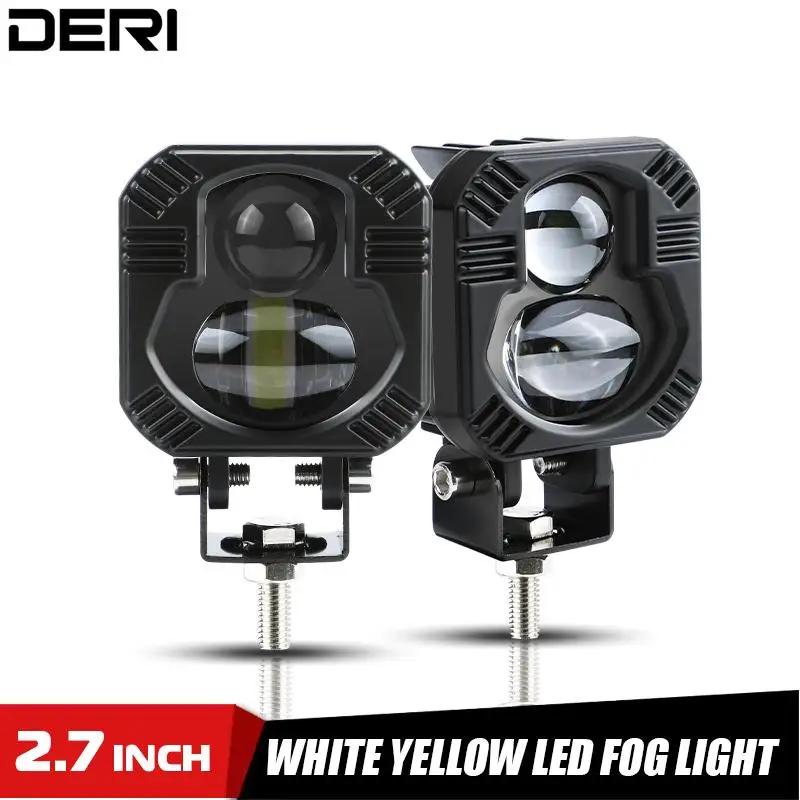 Купи 2.7" LED Light Pods 2.5/3 Inch 7D Lens Work Lamp Spotlight 12V 24V Hi/Lo Beam White Yellow Foglight For Moto Car SUV Truck UTV за 1,487 рублей в магазине AliExpress