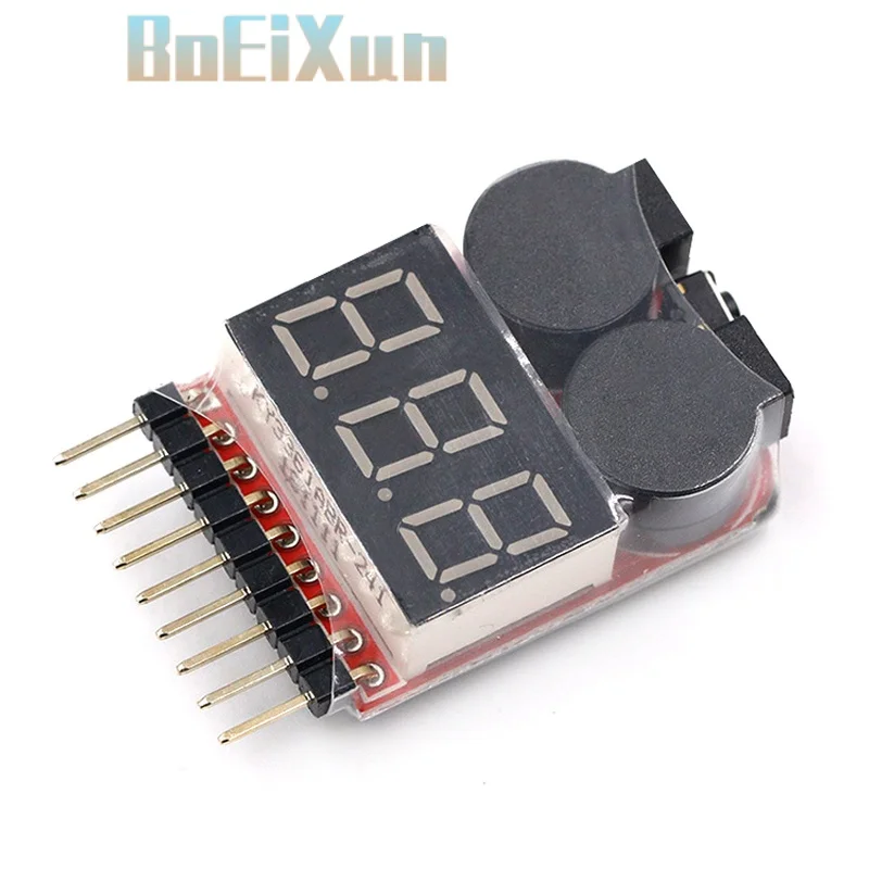 

2PCS / 1-8S LED Low Voltage Buzzer Alarm Lipo Voltage Indicator Checker Tester