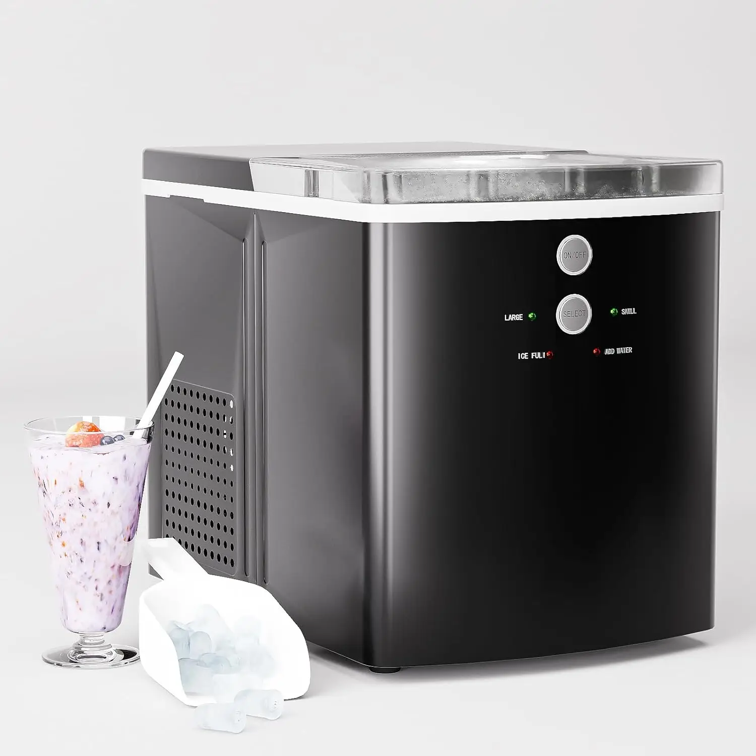 

Ice Maker Countertop - 35Lbs/24H Auto Self-Cleaning, 9 Ice Cubes in 6 Mins, Portable & Compact Ice Making Macjhine with Ice