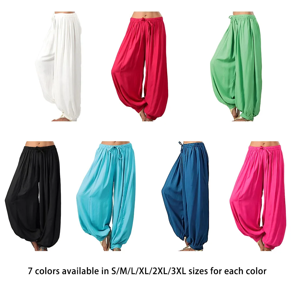 

Wide Leg Trouser Sports Pants Plus Size Yoga Dance Sweatpants Girls Beach Wear Summer Loose Full Length Trousers White