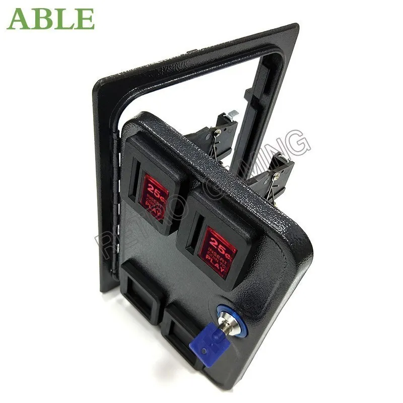 Arcade Double Coin Door Token 25 Cent Pinball Coin Acceptor With Switch For MAME Arcade Cabinet Casino Slot Machine Iron Game