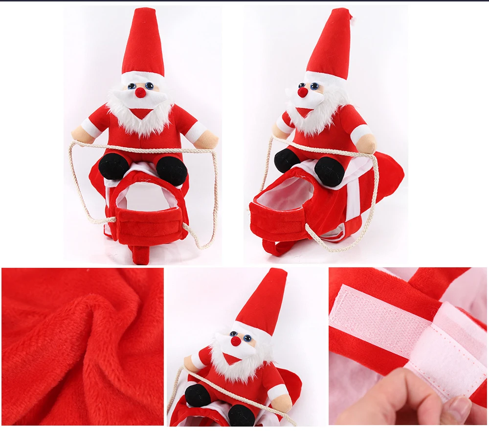 

Santa Claus Costume Cute Funny Image Christmas Pet Dog Clothes Puppy Coat Festive Party Cosplay Clothes Cat and Dog Costumes
