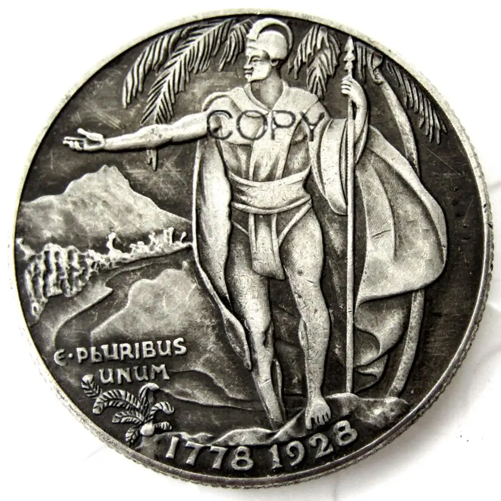 Гавайская Посеребренная копировальная монета 1928 доллара США