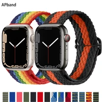 braided solo loop for apple watch strap 44mm40mm45mm41mm38mm42mm nylon adjustable elastic bracelet iwatch 3 4 5 se 6 7 band