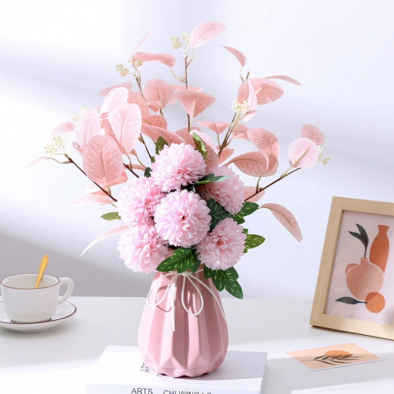 6 больших искусственных цветов белый синий букет Гортензия фотография для