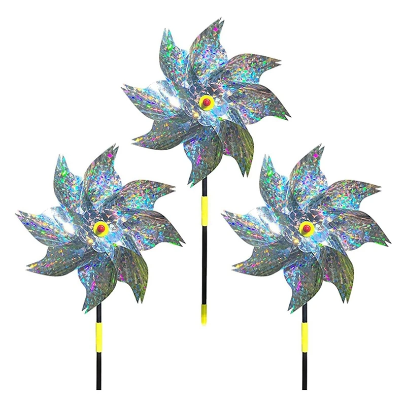 

Ветряная мельница, 6 шт., Репеллент для птиц, отражающая ветряная мельница для фруктов и сада, Репеллент для птиц, отражающая ветряная мельница