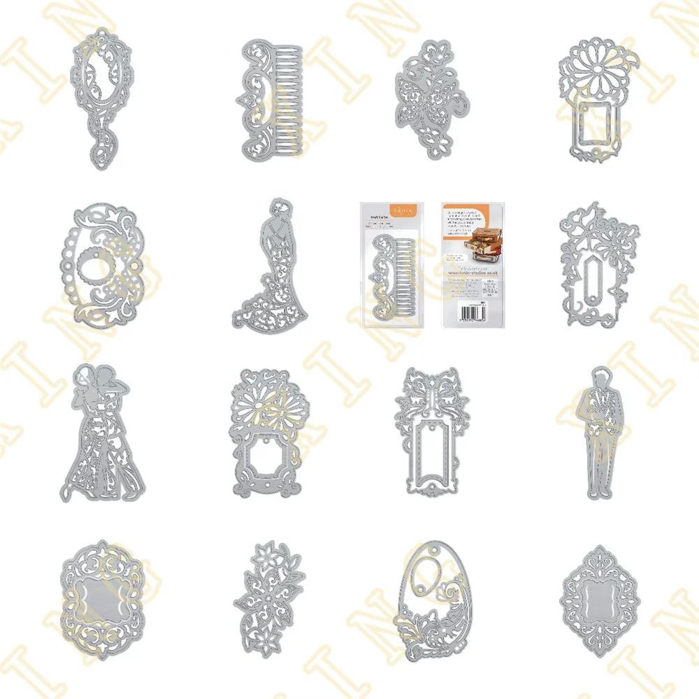 

2022New Arrival Butterfly Tag Groom Bride Daisy Vintage Oval Antique Metal Cutting Dies for Scrapbooking Diy Album Card Handmade