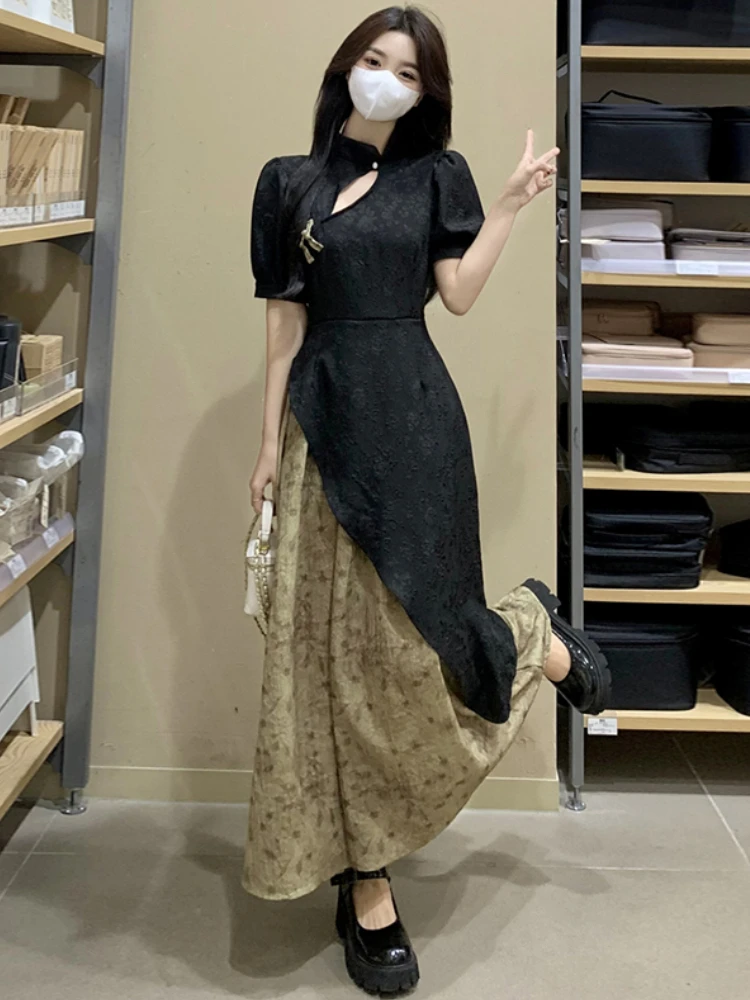 

Платье-Ципао женское вечернее средней длины, с пышными рукавами