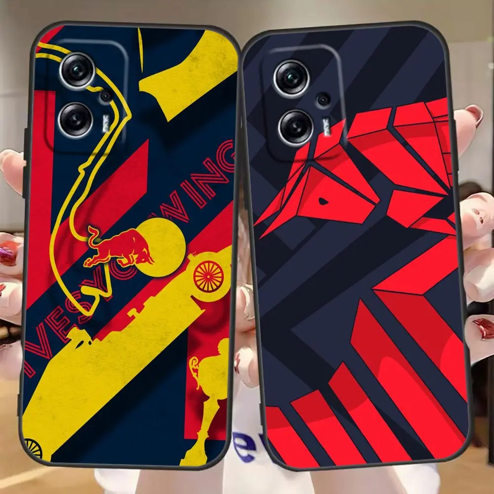 

Phone Case For Redmi Note 12 11 10 9T 9S 9 8T 8 7 6 A1 GO Pro Aprime 5G 4G Case Coque Funda Shell Capa Cover Sports R-Red Bull