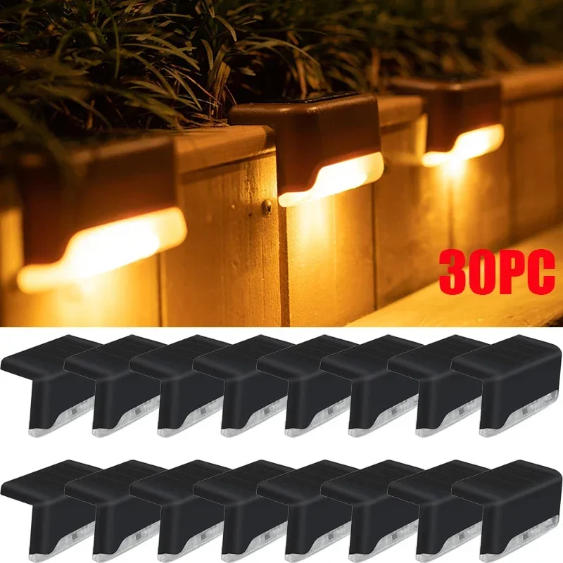 

Warm White LED Solar Step Lamp Path Stair Outdoor Garden Lights Waterproof Balcony Light Decoration for Patio Stair Fence Light