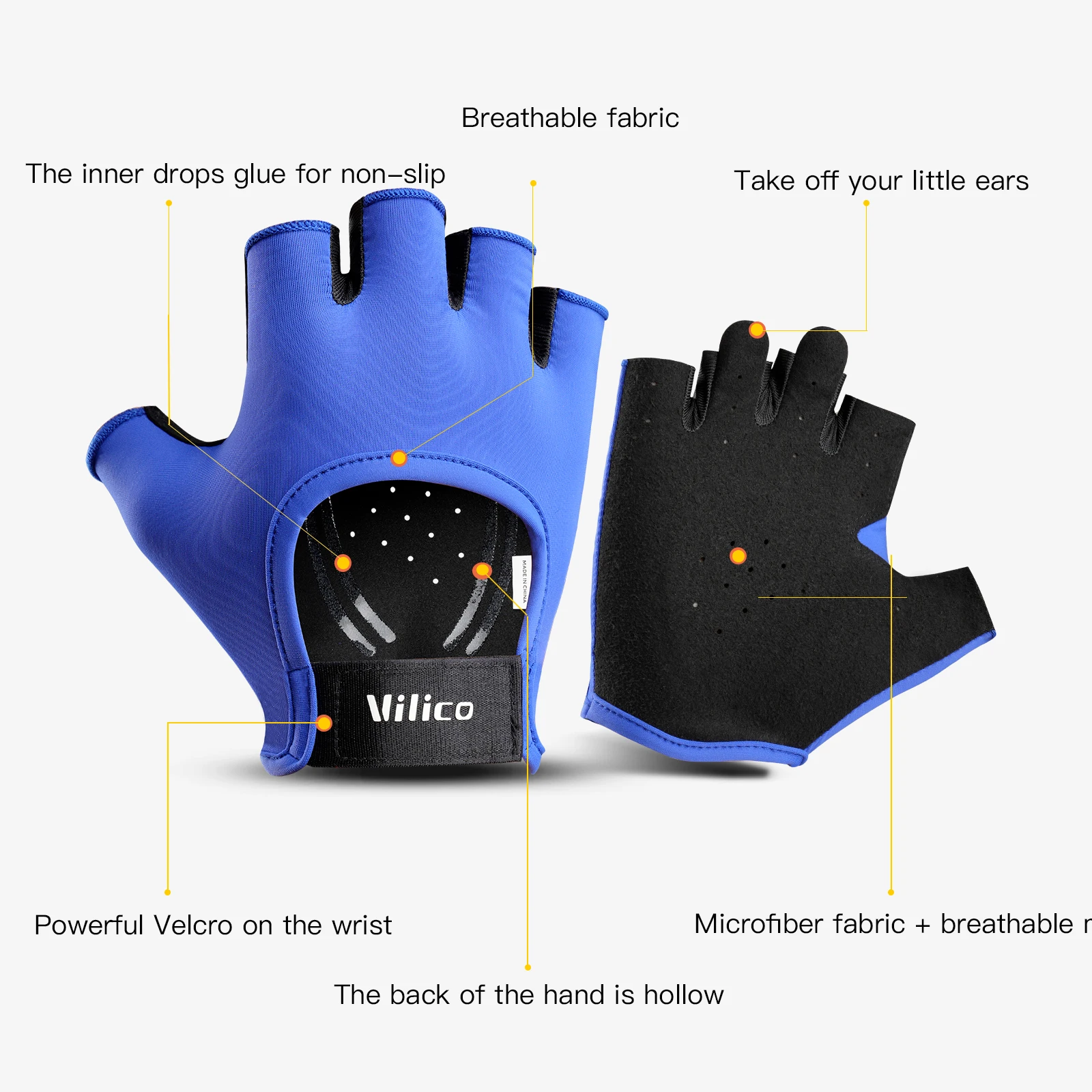 Профессиональные спортивные перчатки Vilico с открытыми пальцами для фитнеса езды