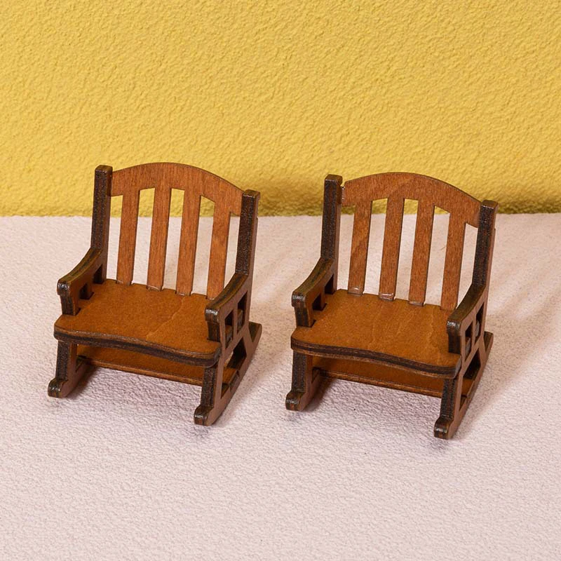 

1: 12 Dollhouse Furniture Ornaments Mini Miniature Wooden Chair Scene Accessories Toys Gifts For Children