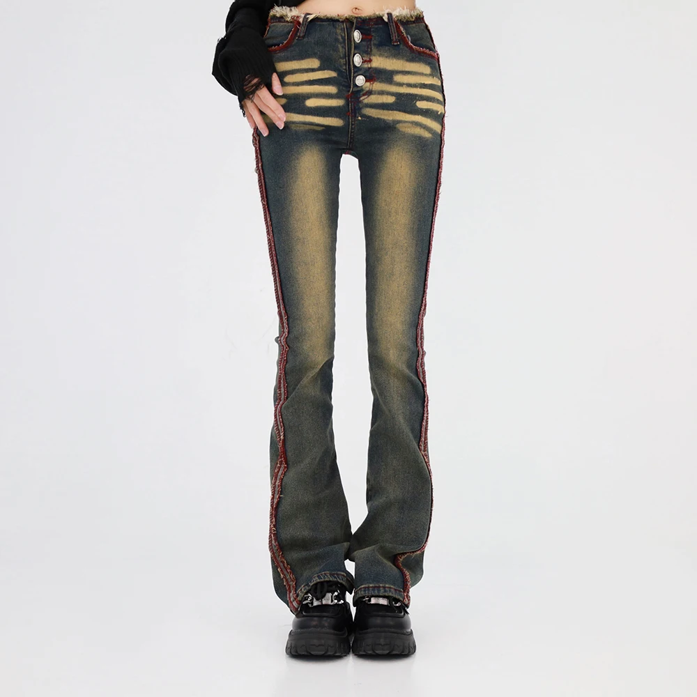 NSMW MI Female Denim Large Size y2k Pants Autumn Winter Low Waist Jeans College Girls Fashion high waist Sexy Jeans Pants Women