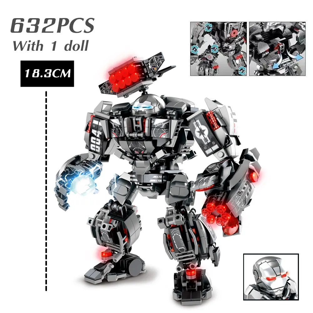 

Disney Armor War Machine Marvel Hulkbuster Avengers Ironman Heroes Mecha Mans Toys Robot Figures Building Block Bricks Kid Gift
