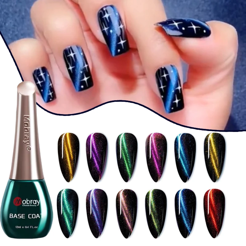 

Mobray 15ML 3D Cat Eyes Top Coat Gel Polish Soak Off Magnetic Laser Nail Varnish Nail Art Lacquer Semi Permanent Led UV Gel