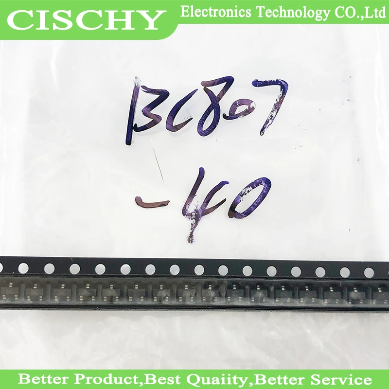 100 шт. BC807-40 SOT23 BC807 SOT 807-40 SOT-23 PNP транзистор общего назначения Новый и оригинальный -