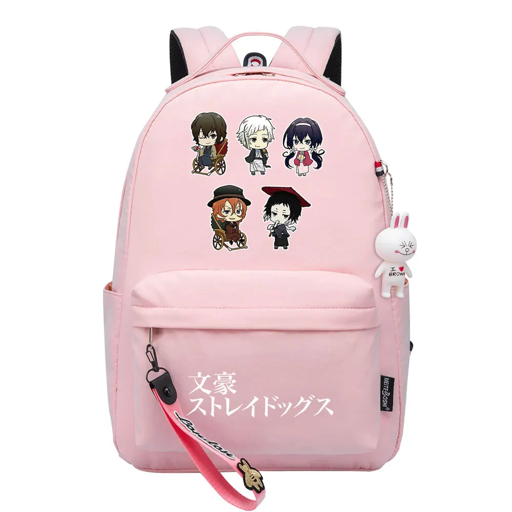 Новый рюкзак для школы, детей и подростков New Kawaii Anime Bungo Stray Dogs для мальчиков и девочек, женский рюкзак на лямках из холста с отделением для ноутбука и возможностью путешествия.