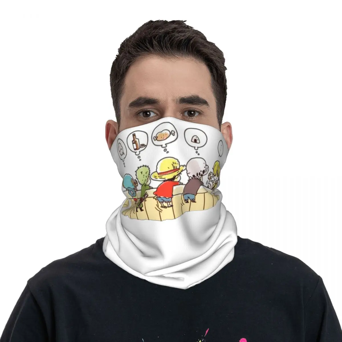 

Kawaii цельный персонаж бандана Шея Гетры Печатный милый Луффи Зоро Sanji Чоппер маска шарф маска для лица для мужчин женщин