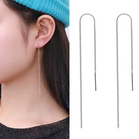 korean ear line long tassel drop earring for women earrings fashion jewelry party wedding anniversary gift simple style