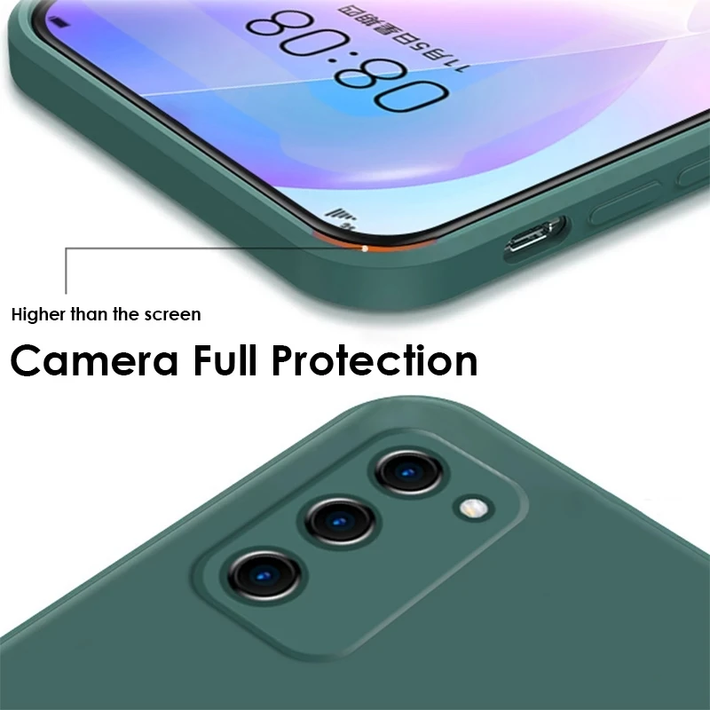 For Samsung A41 A31 A51 A71 Liquid Silicone Square Case For Samsung S21 S10 S9 S20 FE A50 A70 A22 A32 A42 A52 A72 A82 A21s Cover