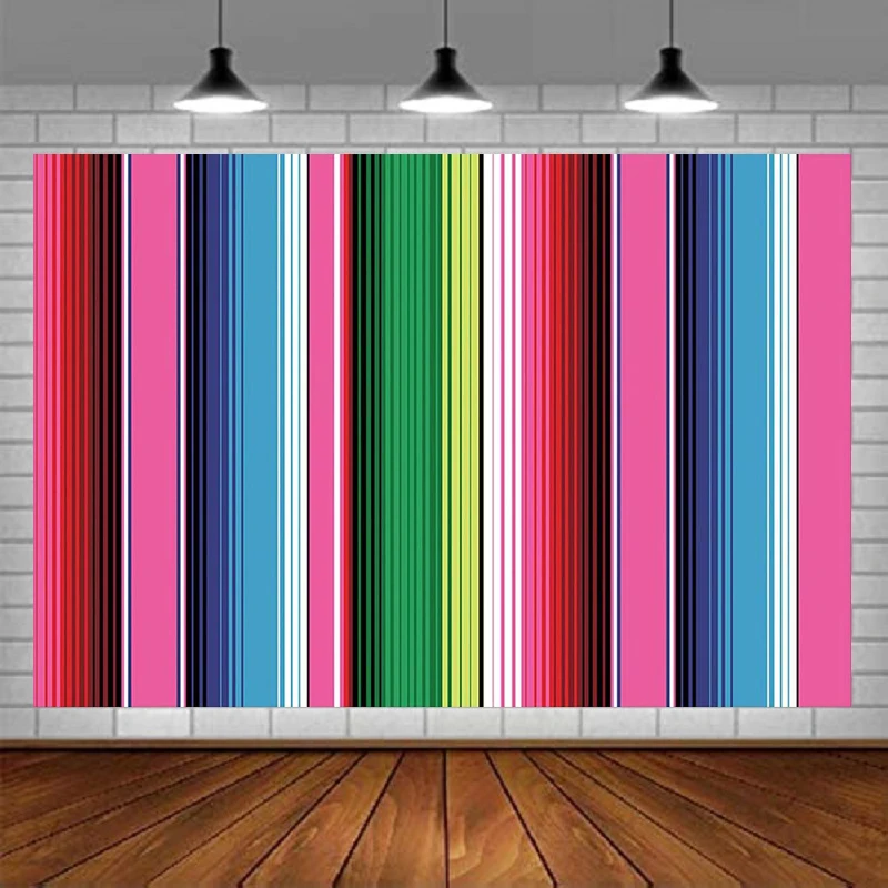 

Mexican Fiesta Theme Pink Stripes Photography Backdrop Cinco De Mayo Banner Decor Carnival Background Birthday Party Decoration